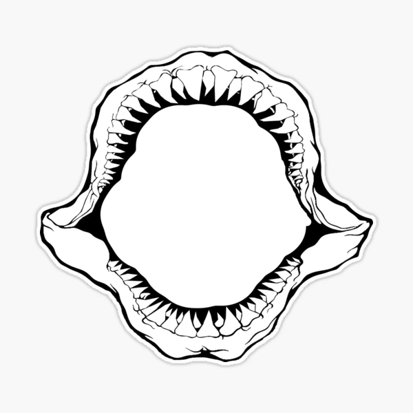 shark jaws fishing Sticker for Sale by hookink