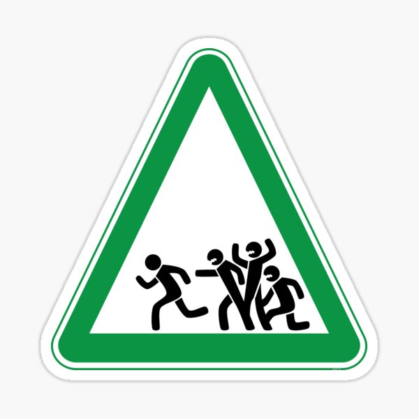 “Beware of Zombies” Sticker for Sale by PeachGeek | Redbubble