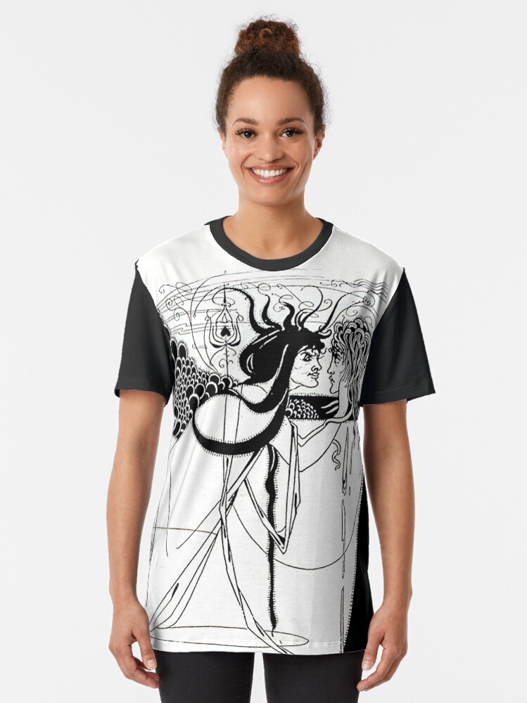 Alternate view of HD. I kissed your mouth; from "Salomé" by Aubrey Beardsley (1893) Graphic T-Shirt