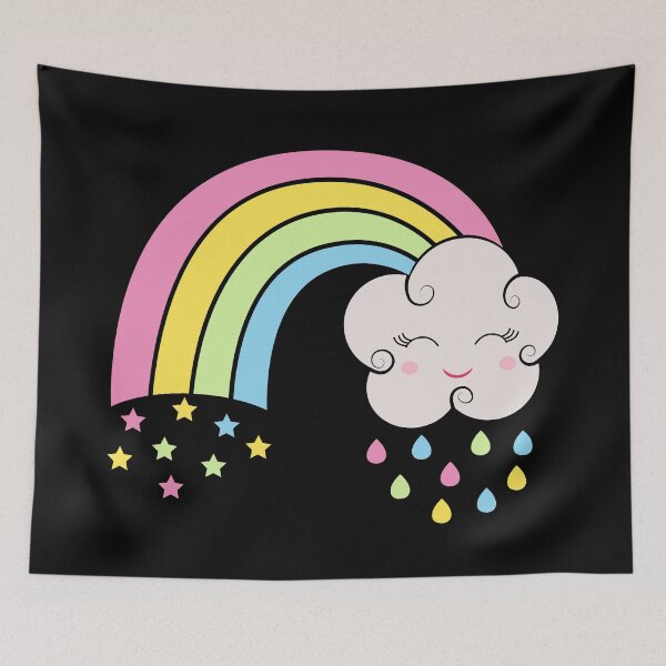 Item preview, Kawaii Rainbow with Cloud - Cute Kawaii designed and sold by ReesDesigns.