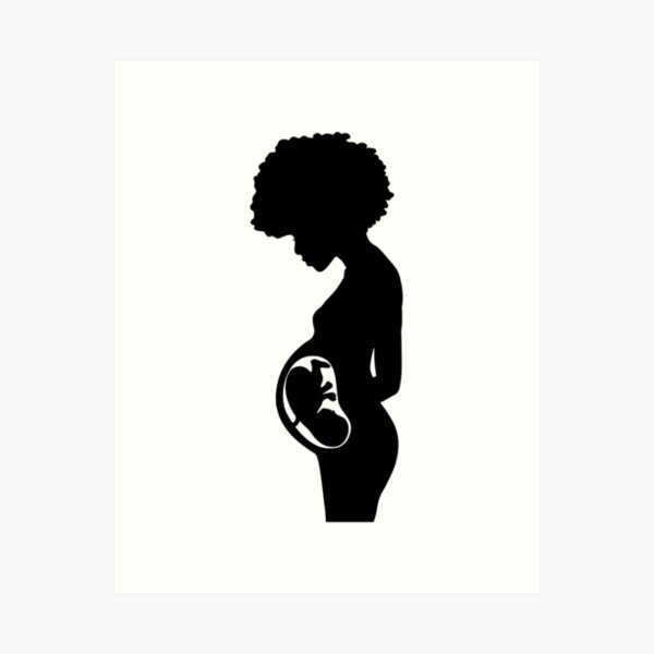 Item preview, Black pregnant woman  designed and sold by Rosaliartbook.