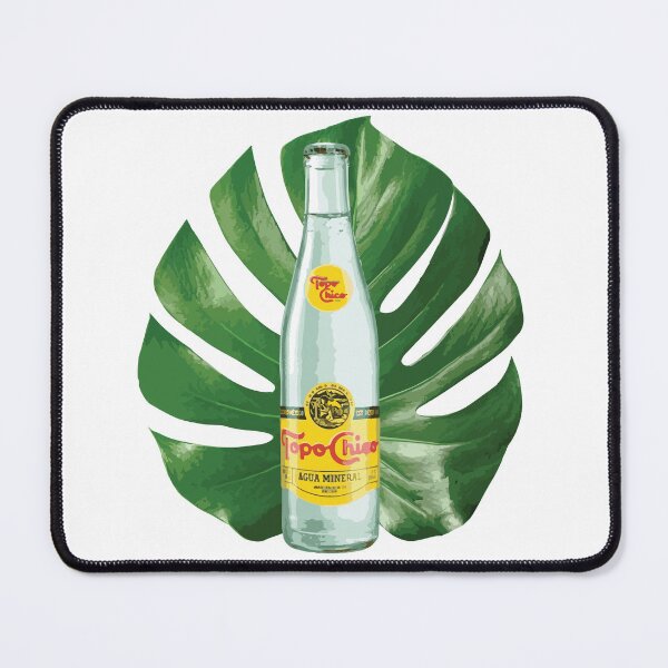 Item preview, TopoChico Bottle in front a Plant leaf designed and sold by Vela Barrera.