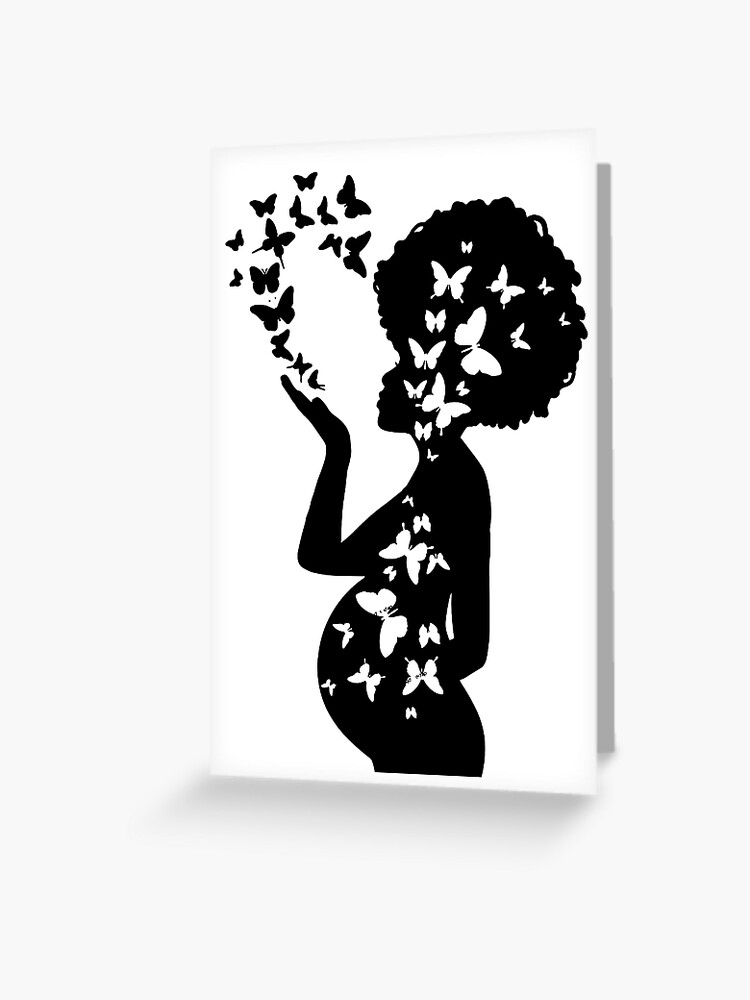 Carte de v ux for Sale avec l uvre Femme enceinte noire avec