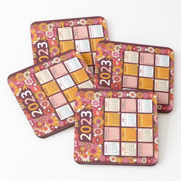 Item preview, Floral 2023 Calendar Wall Hanging designed and sold by sarakaquabubble.