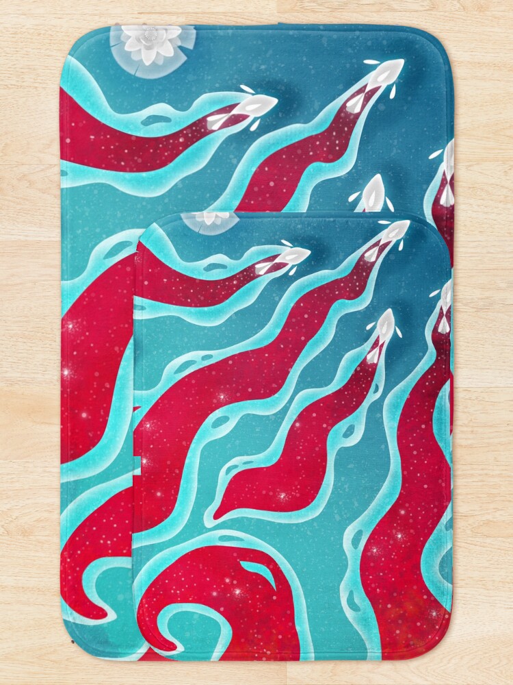 Thumbnail 5 of 6, Bath Mat, Fishies designed and sold by -DearTreehouse-.