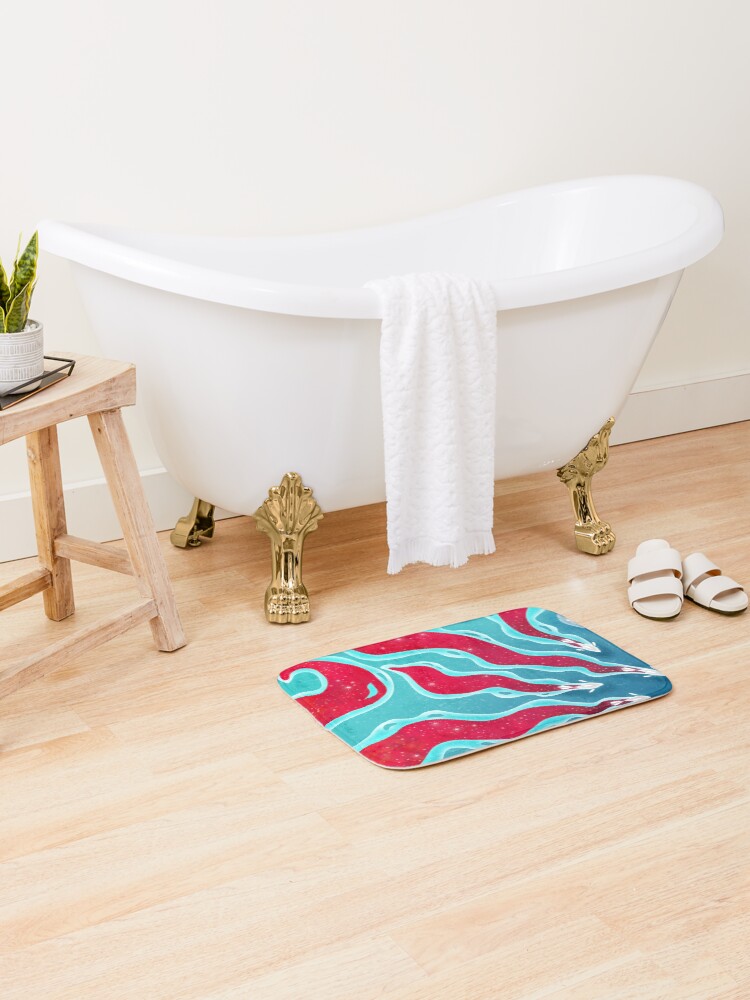 Thumbnail 2 of 6, Bath Mat, Fishies designed and sold by -DearTreehouse-.