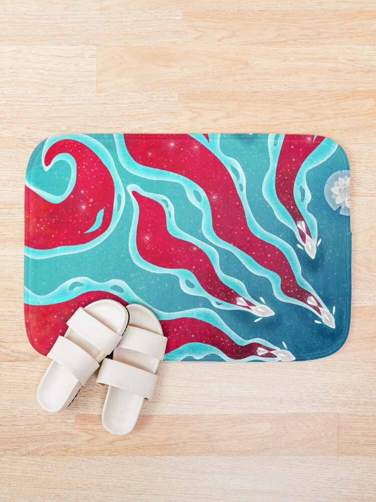 Thumbnail 1 of 6, Bath Mat, Fishies designed and sold by -DearTreehouse-.