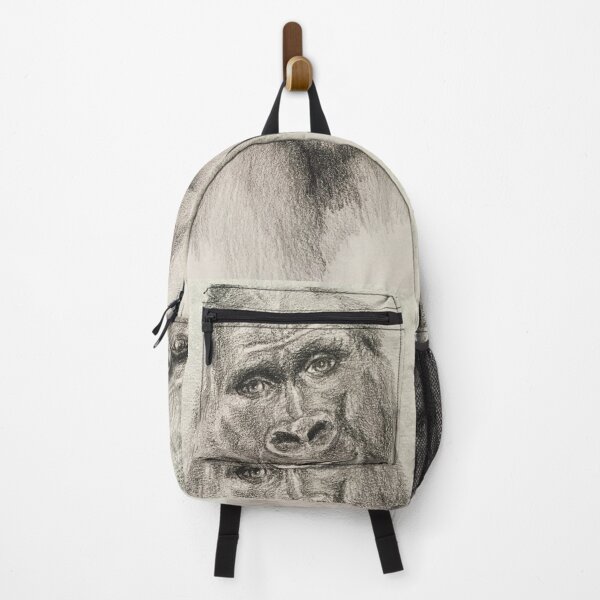 Item preview, Silver Back Gorilla Smiling hand drawn in pencil designed and sold by MonicaArtist.