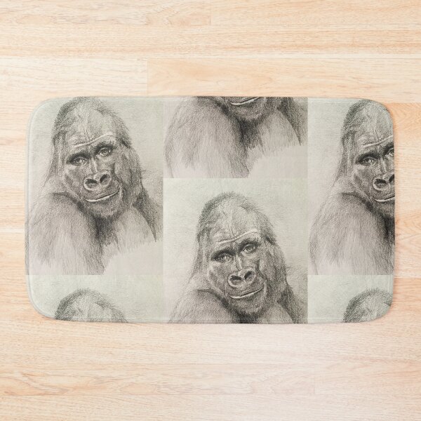 Item preview, Silver Back Gorilla Smiling hand drawn in pencil designed and sold by MonicaArtist.
