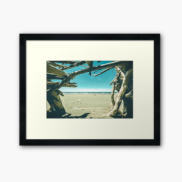 Beach Hut - Summer Time Blue Framed Art Print