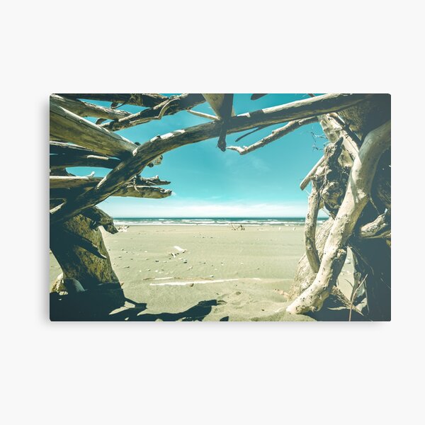 Beach Hut - Summer Time Blue Metal Print