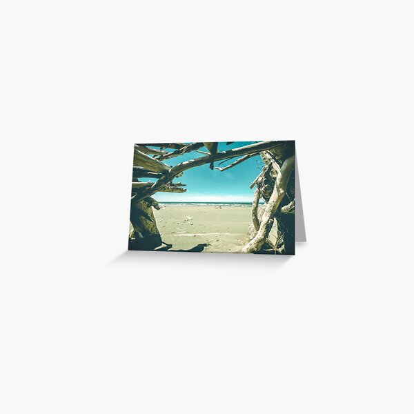 Beach Hut - Summer Time Blue Greeting Card