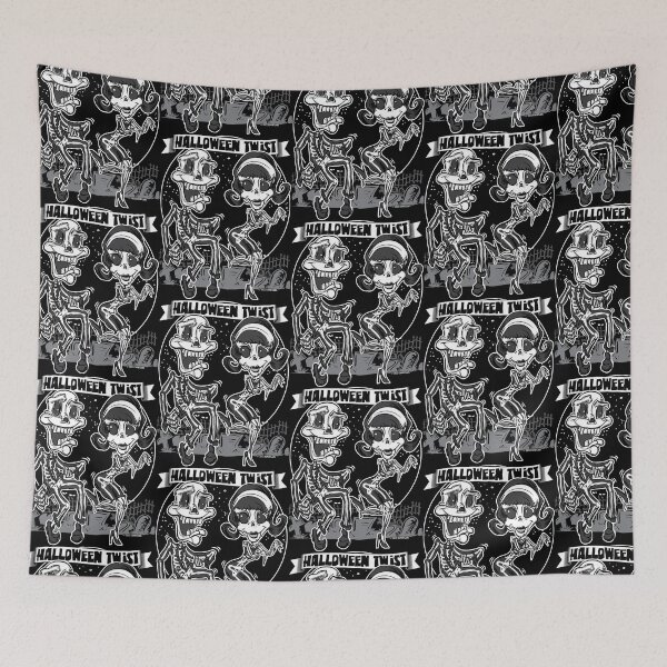Item preview, Skeletons dancing in the cemetery doing the Halloween Twist designed and sold by eShirtLabs.