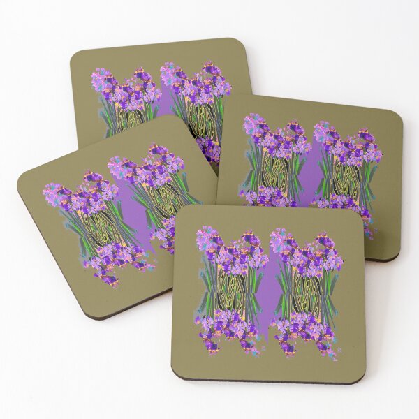 Item preview, PURPLE IRIS GARDEN ABSTRACT PATTERN ART designed and sold by sharlesart.