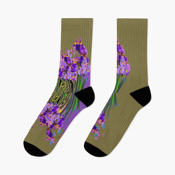 Item preview, PURPLE IRIS GARDEN ABSTRACT PATTERN ART designed and sold by sharlesart.