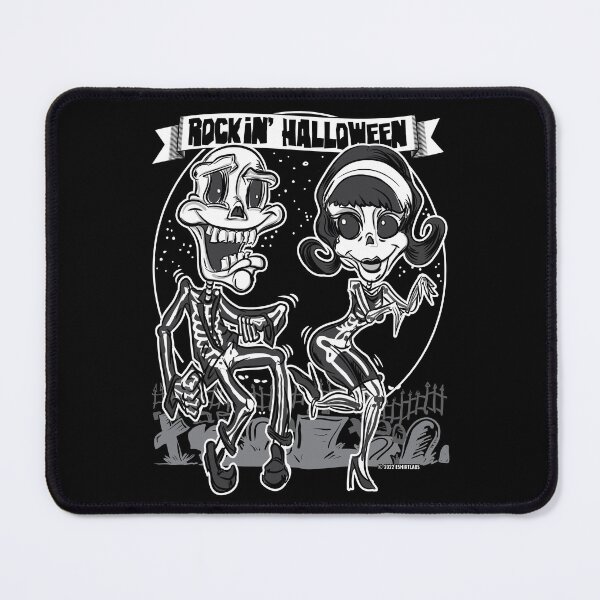 Item preview, Skeletons dancing in the cemetery and having a Rockin' Halloween designed and sold by eShirtLabs.