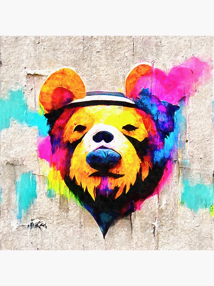 "Graffiti Bear Art" Sticker for Sale by SimplyScene Redbubble