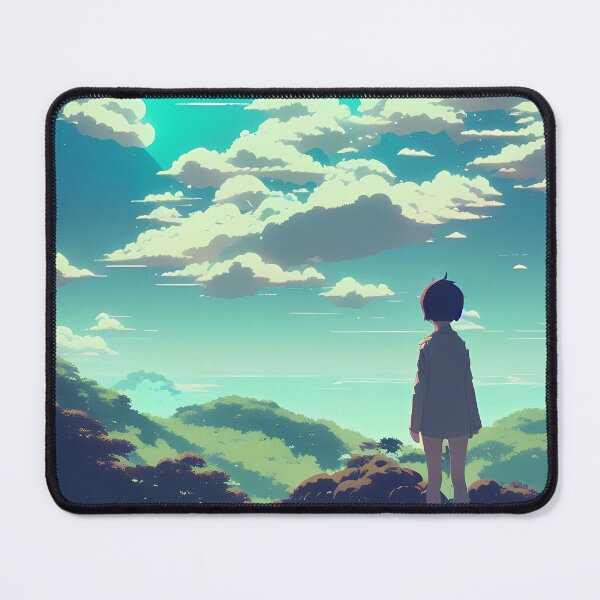 Item preview, Girl on a hill - anime end scene designed and sold by MichelangeloAI.