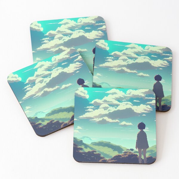 Item preview, Girl on a hill - anime end scene designed and sold by MichelangeloAI.