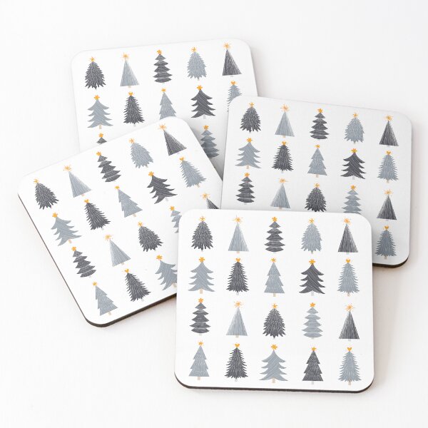 Item preview, Black and white Christmas tree pattern - Little Winter tree designed and sold by Dominiquevari.