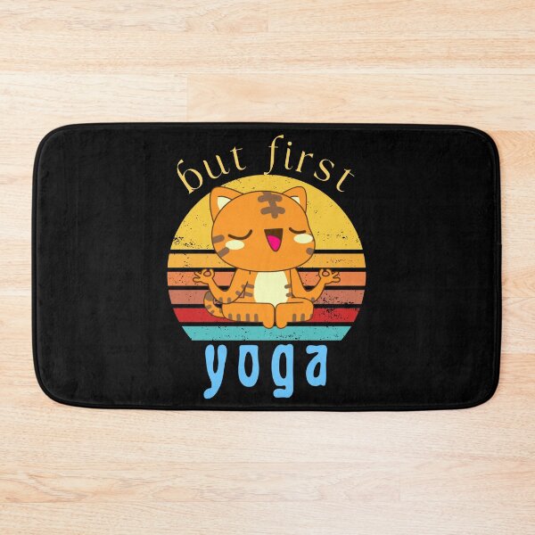 Item preview, okay but first yoga cartoon, yoga tank, yoga tank top, yoga muscle tank designed and sold by Trucker10.