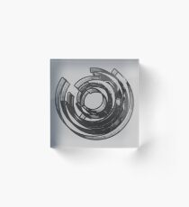 Abstract Maze Distressed Acrylic Block