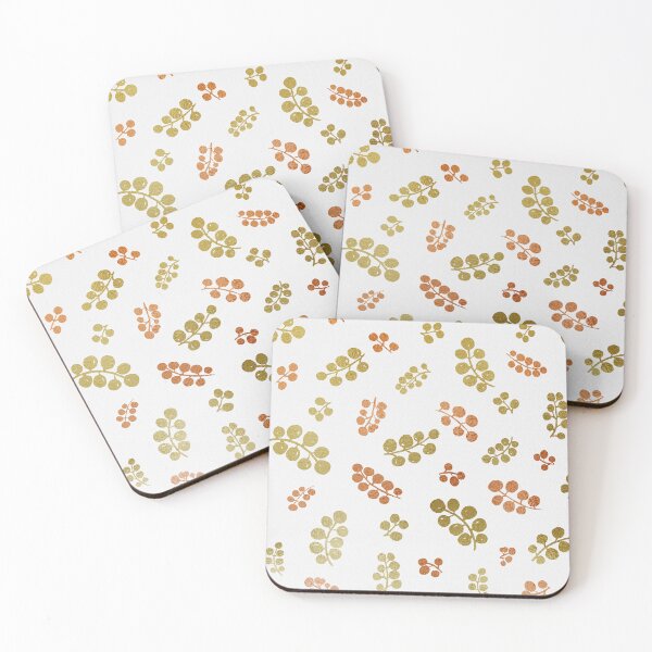 Item preview, Gold and Copper Berries with Mottled Effect on White  designed and sold by AnkasArtz.