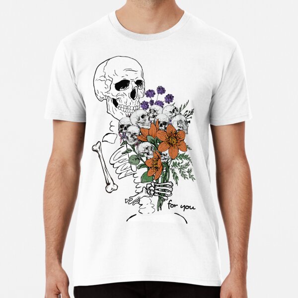 Skeleton Smelling Skull Flower Bouquet- For You/ Skeleton 