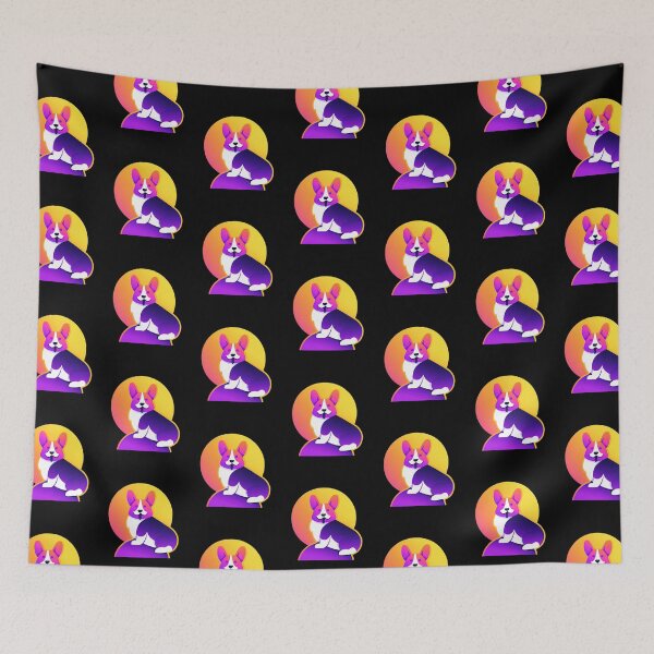 Item preview, Sunset Corgi Halloween Retro Colorful designed and sold by betternotes.