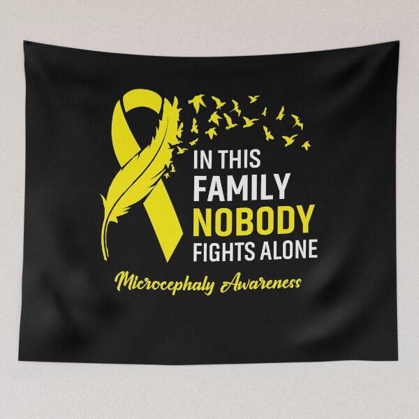 Item preview, In This Family Nobody Fights Alone Microcephaly Awareness Feather Ribbon designed and sold by frechettee.