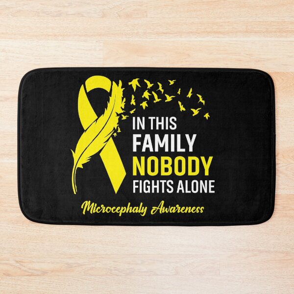 Item preview, In This Family Nobody Fights Alone Microcephaly Awareness Feather Ribbon designed and sold by frechettee.
