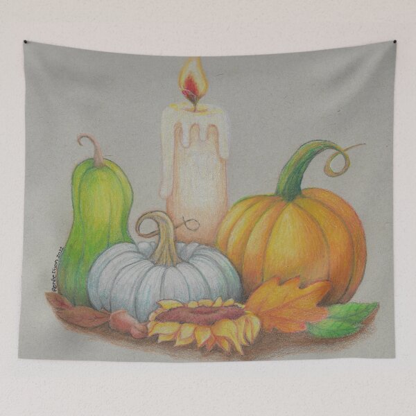 Item preview, Pumpkin and Candle designed and sold by ReneeDixonArt.