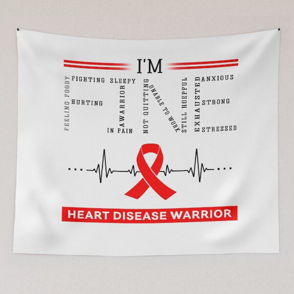 Item preview, I'm Fine Heart Disease Warrior Support Heart Disease Awareness Gifts designed and sold by rechardtee.