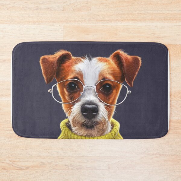 Item preview, Cute Nerd Jack Russell with Glasses and knitted Sweater designed and sold by marialindemann.