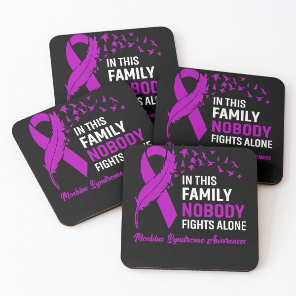Item preview, In This Family Nobody Fights Alone Moebius Syndrome Awareness Feather Ribbon designed and sold by frechettee.