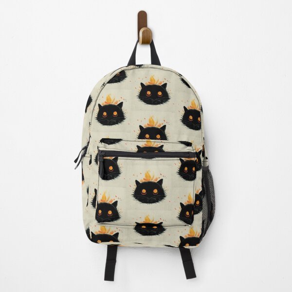 Item preview, Black Cat Head with Some Flamey Touches designed and sold by DennistonMade.