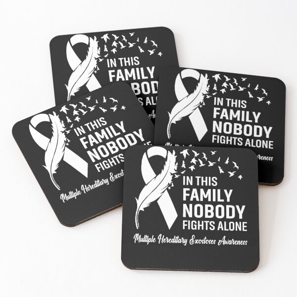 Item preview, In This Family Nobody Fights Alone Multiple Hereditary Exostoses Awareness Feather Ribbon designed and sold by frechettee.