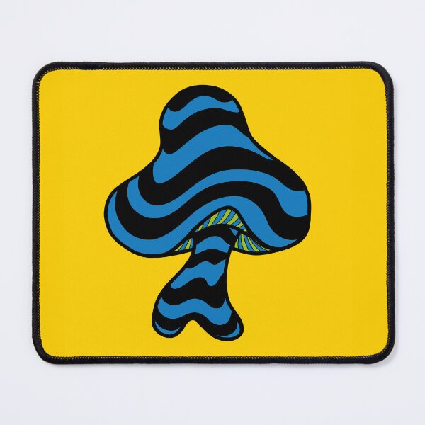 Item preview, The Perfect Mushroom: Exotic Trippy Wavy Blue & Black Stripes Contour Lines with Green Underbelly designed and sold by Ciara Shortall.