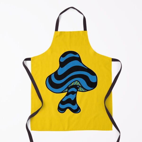 Item preview, The Perfect Mushroom: Exotic Trippy Wavy Blue & Black Stripes Contour Lines with Green Underbelly designed and sold by Ciara Shortall.