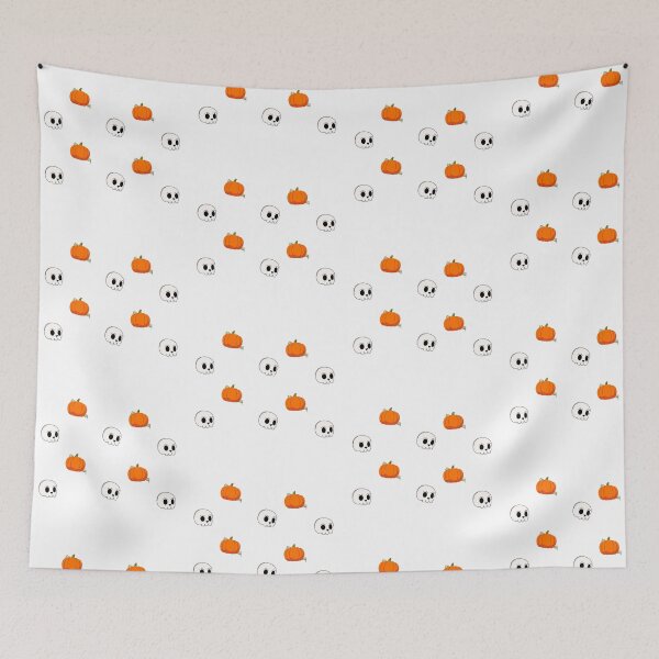 Item preview, cute pumpkins and skulls designed and sold by xingqueen.
