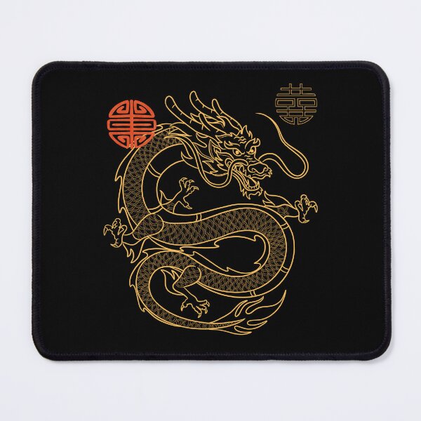 Item preview, Fierce Chinese Dragon Orange Line Drawing Design designed and sold by EarthArtDesigns.