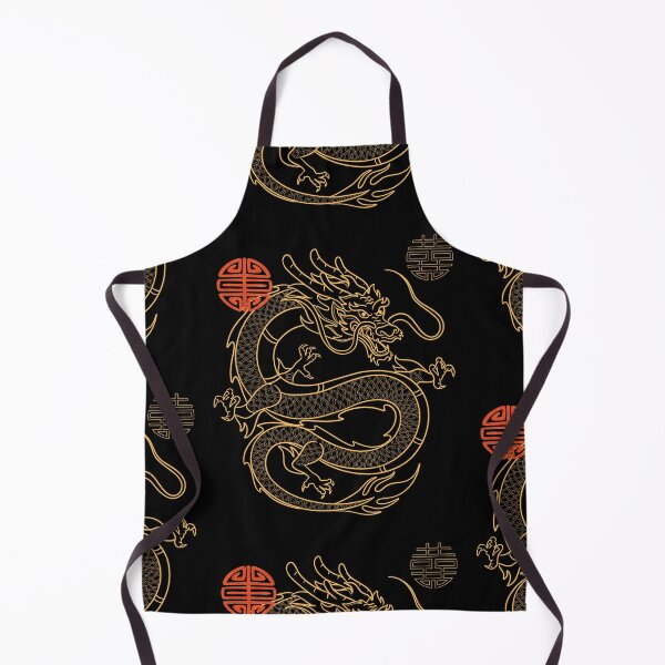 Item preview, Fierce Chinese Dragon Orange Line Drawing Design designed and sold by EarthArtDesigns.