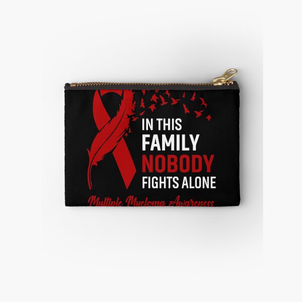 Item preview, In This Family Nobody Fights Alone Multiple Myeloma Awareness Feather Ribbon designed and sold by frechettee.