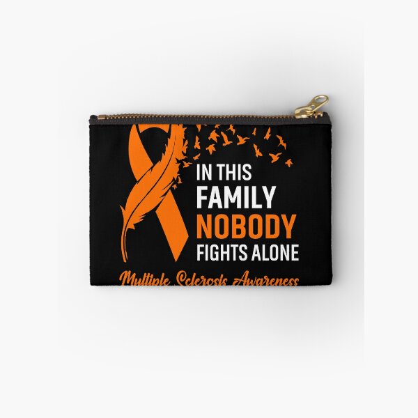 Item preview, In This Family Nobody Fights Alone Multiple Sclerosis Awareness Feather Ribbon designed and sold by frechettee.