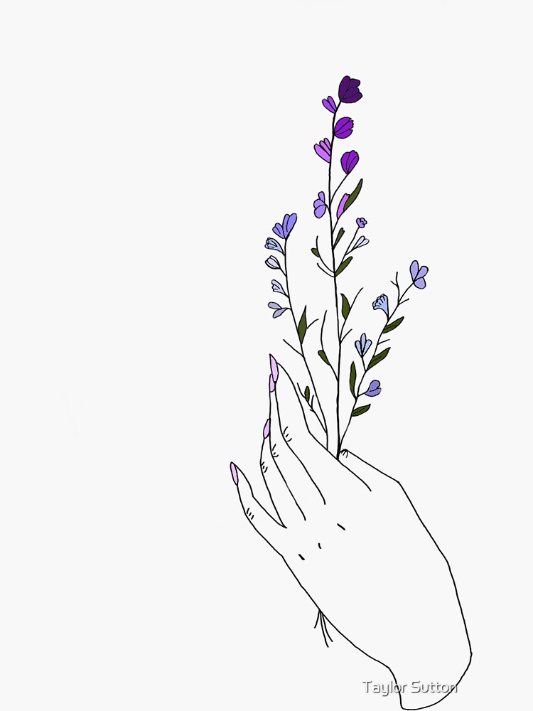 Hand Holding Flowers Sticker For Sale By Taylorsutton98 Redbubble