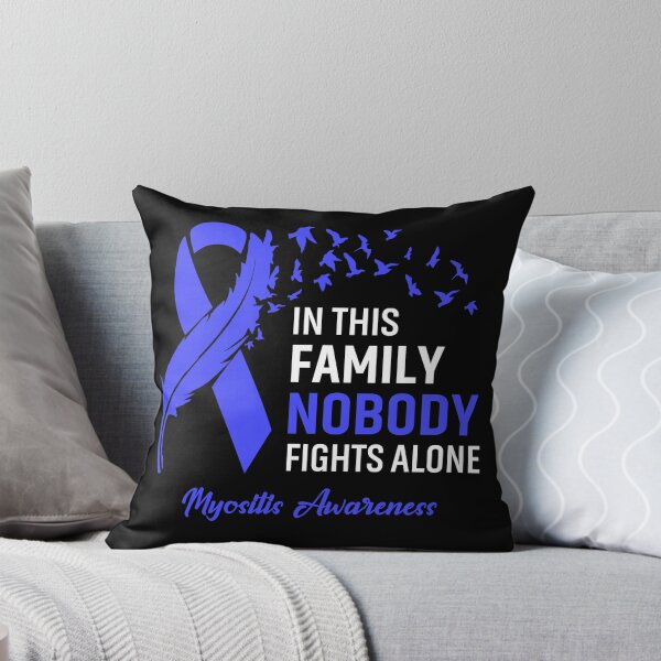 Item preview, In This Family Nobody Fights Alone Myositis Awareness Feather Ribbon designed and sold by frechettee.