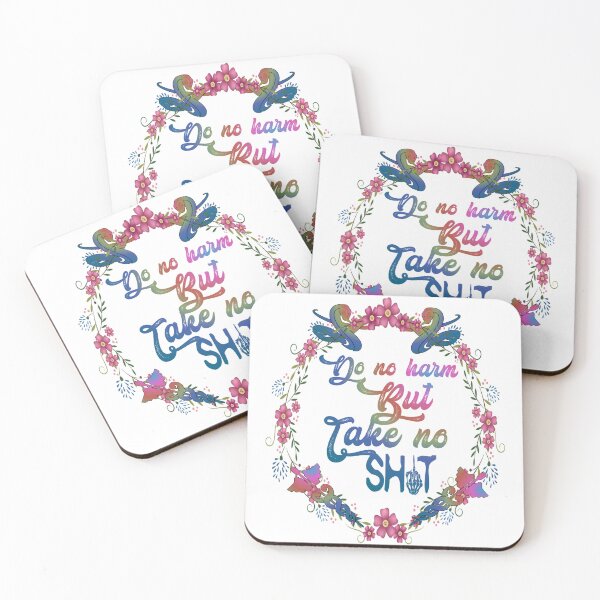 Item preview, Do no harm but take no shit,floral,,  designed and sold by Chakilogy.
