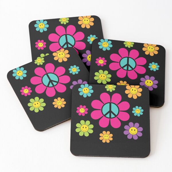 Item preview, funky peace sign flower retro 70's designed and sold by RoguePixel.