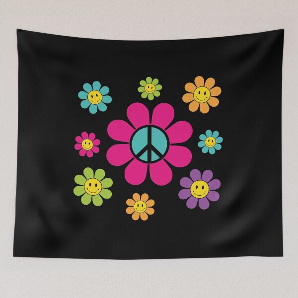 Item preview, funky peace sign flower retro 70's designed and sold by RoguePixel.
