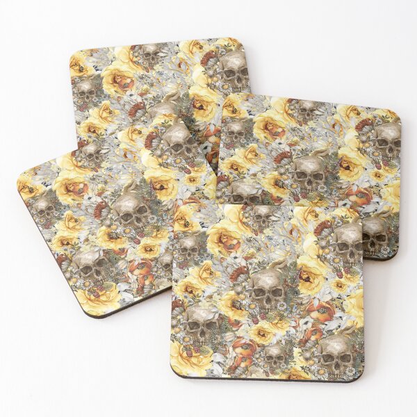 Item preview, bloom floral skull designed and sold by ApurwaArtShop.